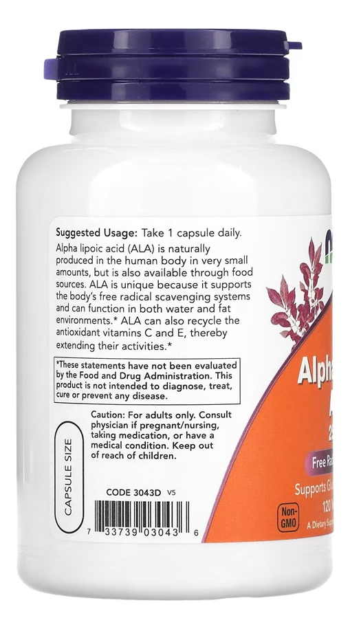 Ácido Alfa Lipóico 250mg 120cápsulas Importado 2un Now Foods - Imagem 4