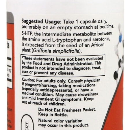 5-htp 50mg Now Foods 90 Caps + Porta Cápsulas - Imagem 3