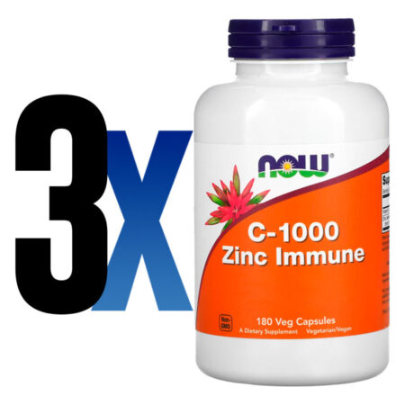 Zinco Imune E Vitamina C Now Foods 180veg Caps Importado 3un - Imagem 2