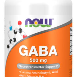 Ácido Gaba 500mg Now Foods Com Vitamina B-6 200 Veg Caps Sabor Sem Sabor