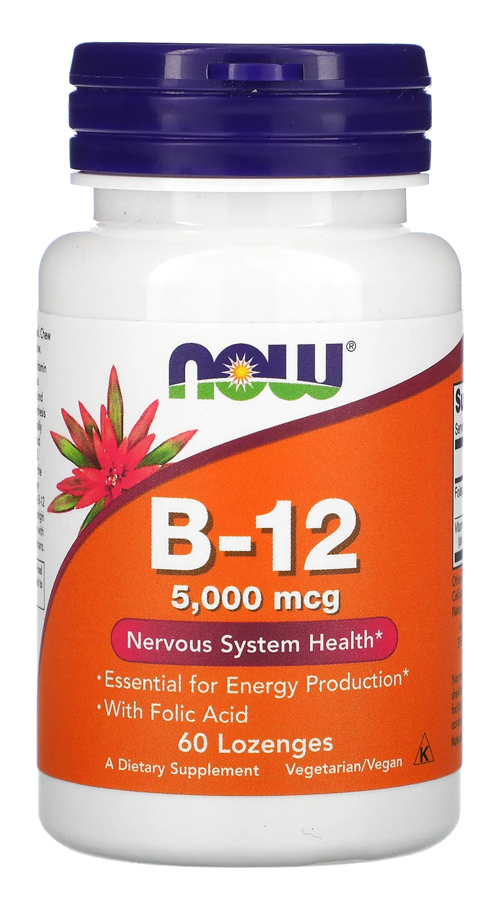Vitamina B12 5000mcg Ácido Fólico 60past Nowfoods Importado