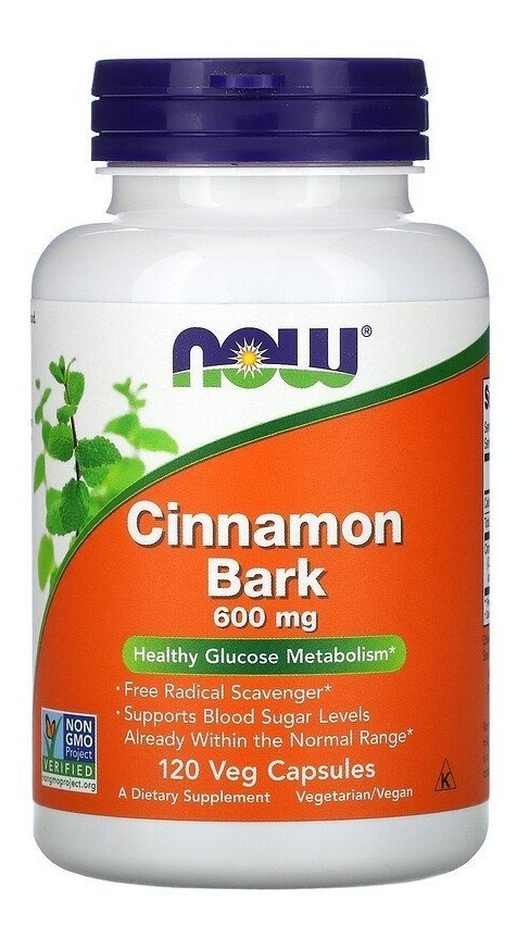 Casca De Canela 600 Mg Da Now Foods 120 Cápsulas