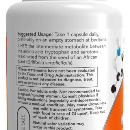 5-h-t-p 50mg Now Foods 30 Caps + Porta Cápsulas - Imagem 3