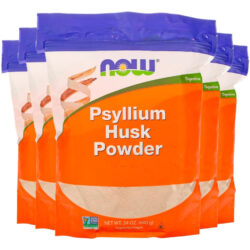 Cascas De Psyllium Pó 680g Importado 5un Now Foods