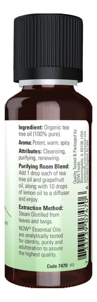 Óleo De Tea Tree Puro Now Foods 30 Ml Orgânico - Imagem 2