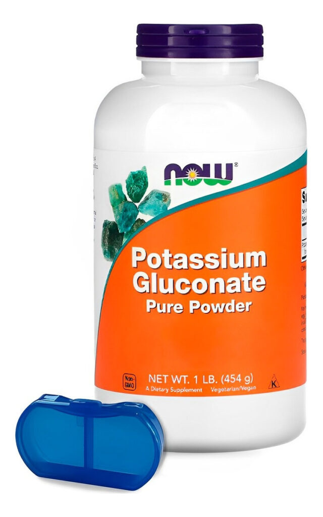 Potássio Gluconato Pó Now Foods 454 Gramas+porta Cápsulas