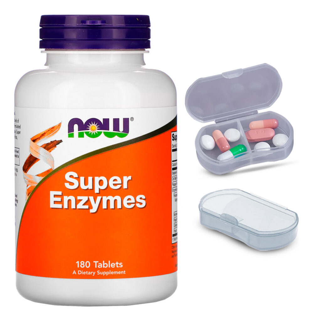 Super Enzimas Digestivas Now Foods 180tabs + Porta Cápsulas