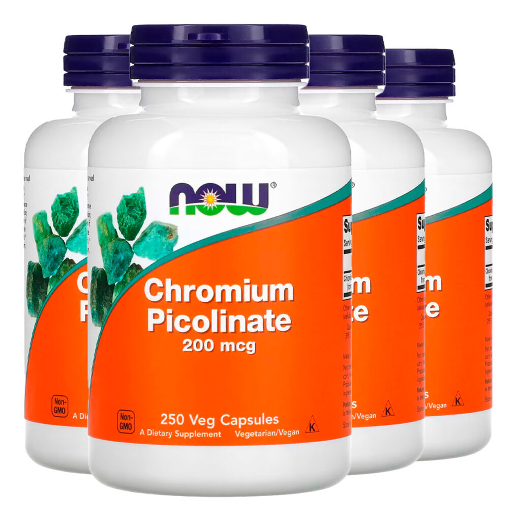 Chromium Picolinate 200 Mcg 250 Cáps Importado 4un Now Foods