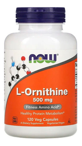 Now Foods, L-ornitina 500 Mg, 120 Cápsulas Vegetais Eua