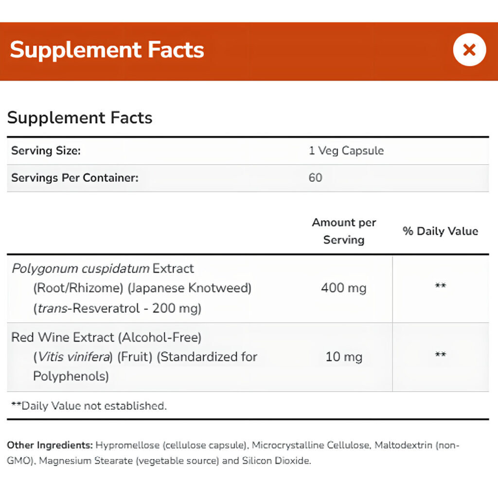 Suplemento Em Capsula Veg Now Foods Resveratrol 200mg, Semente De Uva, Natural - Imagem 5