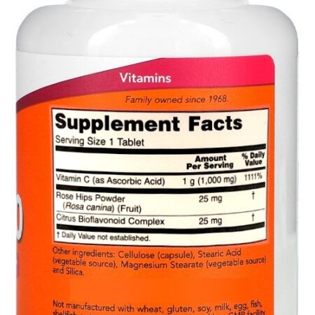 Vitamina C 1000mg E Rosa Mosqueta Now Foods 100tabls - Imagem 3