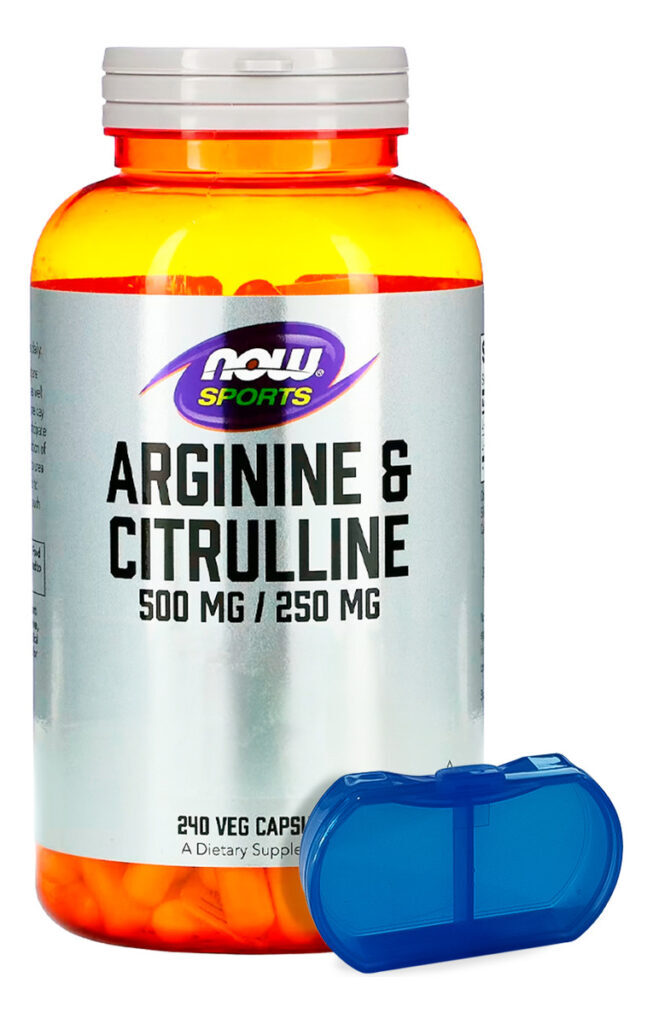 Arginine Citrulline 500/250mg Now 240cap + Porta Cápsulas