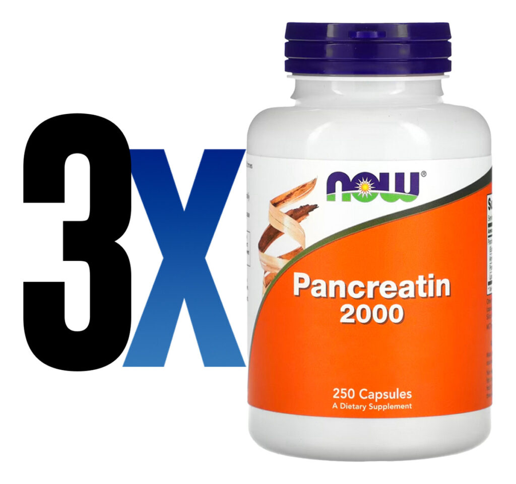 Pancreatina 200mg Now Foods 250veg Cáps Importado 3un - Imagem 2