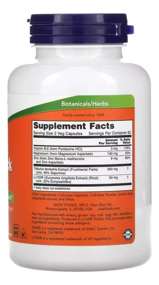 Testojack 100 120 Cápsulas Importado 2un Now Foods - Imagem 3