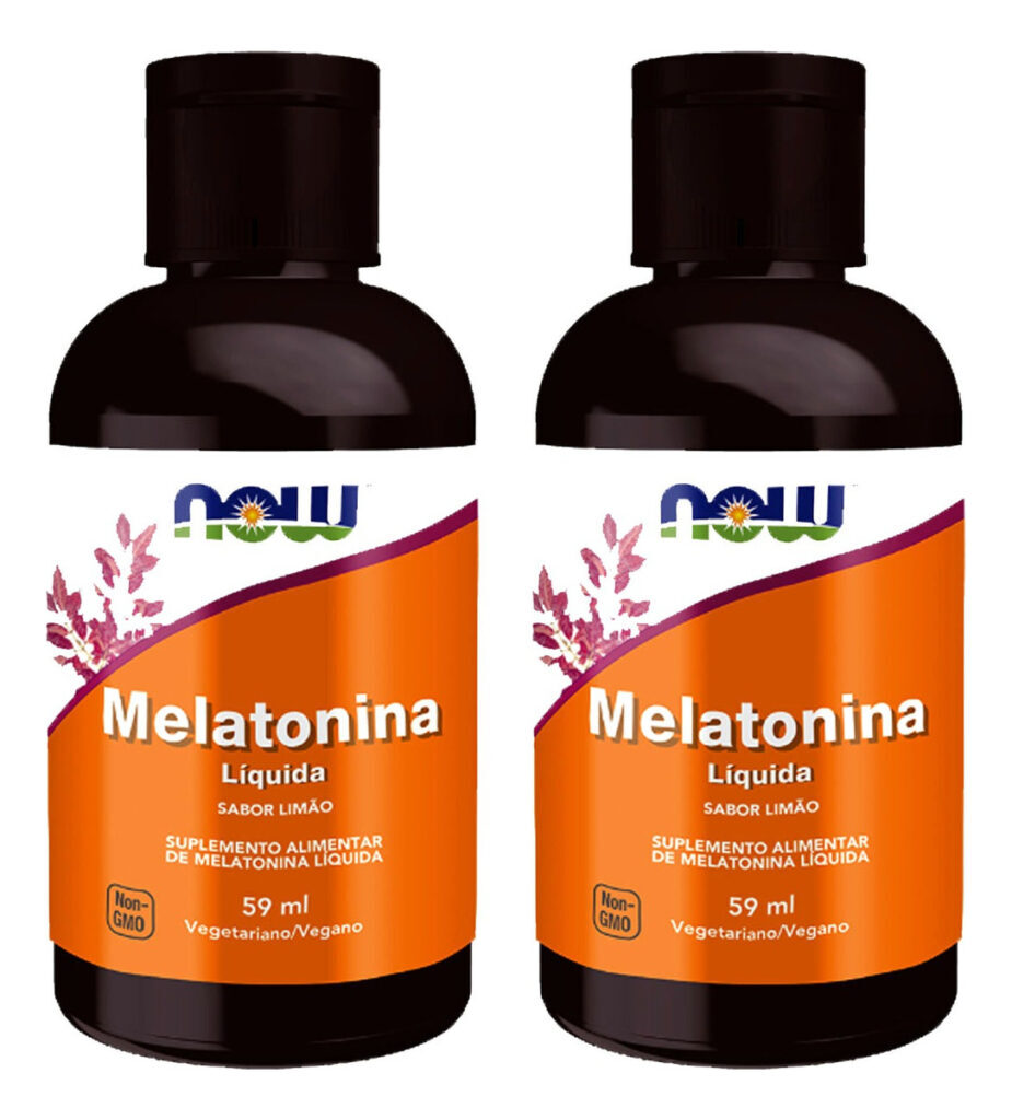 Kit 2x Melatonina Importada Now Foods Líquida 0,15mcg (59ml) Sabor Sabor Limão