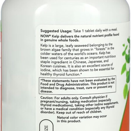 Kelp Algas 150mcg Now Foods Iodo Natural 200tablets - Imagem 3