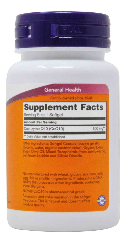 Now Foods Coenzima Coq10 100mg 50 Softgels / No Brasil 4un - Imagem 4
