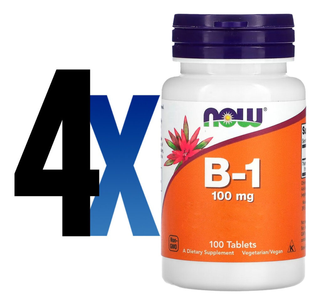 Vitamina B-1 100mg 100 Veg Tablets Importado 4un Now Foods - Imagem 2