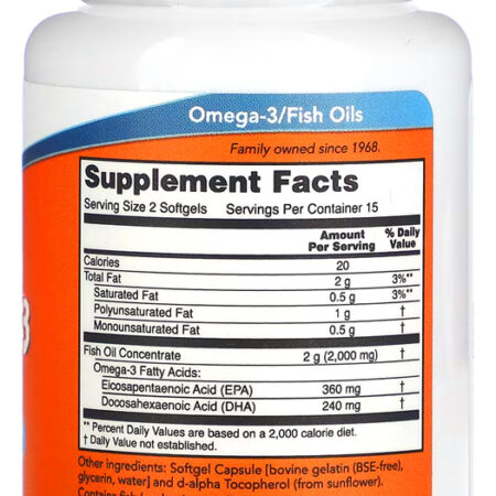 Ômega-3 Molecularmente Destilados Now Foods 30softgels 4un Sabor Sem Sabor - Imagem 4