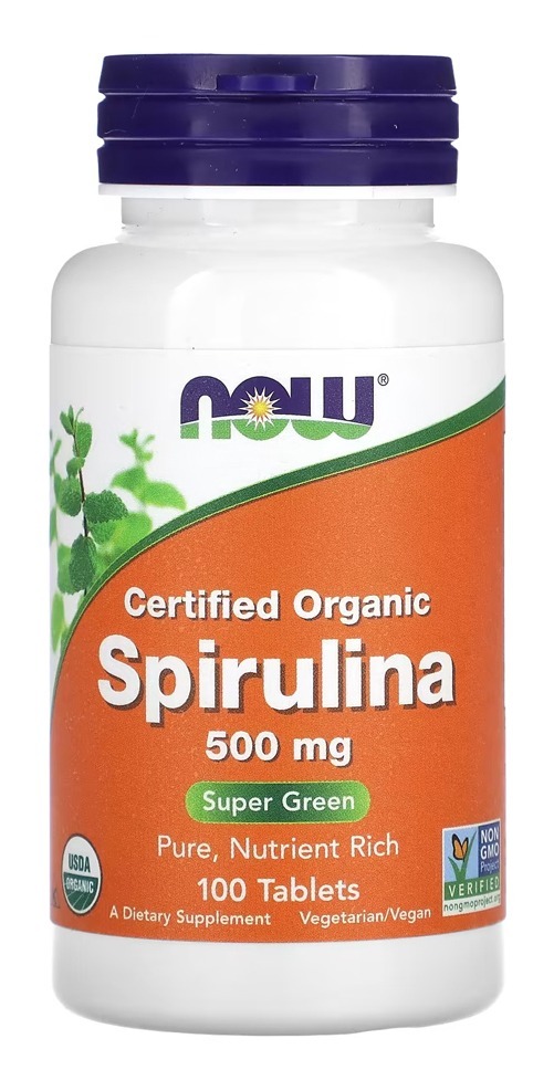 Spirulina Orgânica 500mg Now Foods 100 Tablets Importado Eua
