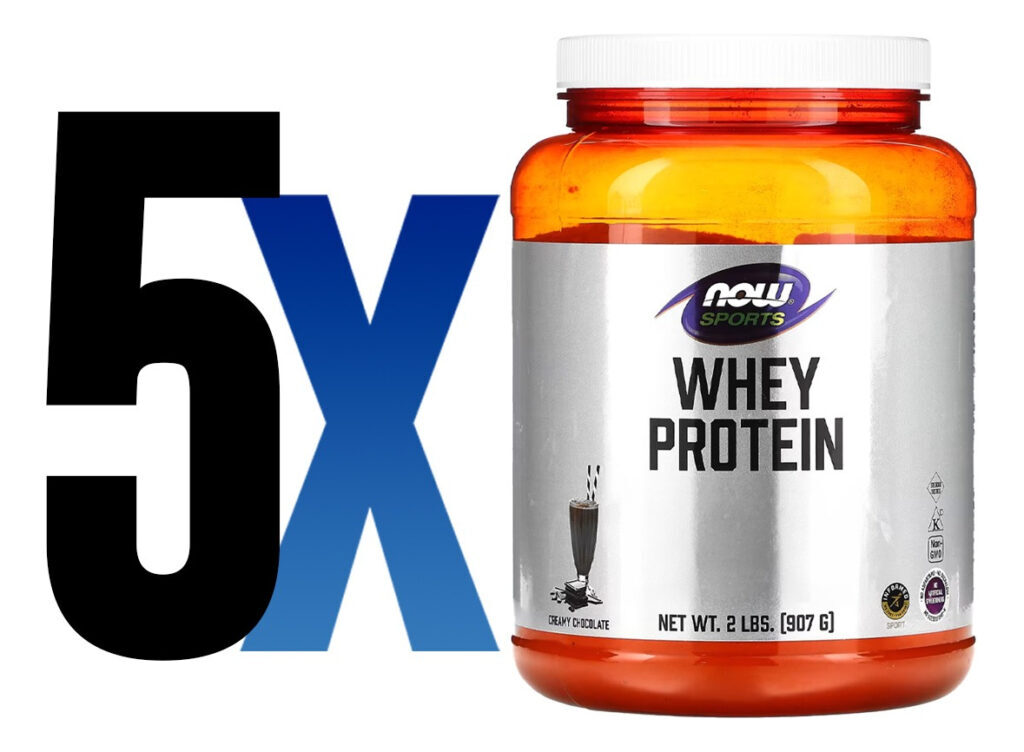 Whey Protein Em Pó 907 G Chocolate Importado 5un Now Foods - Imagem 2