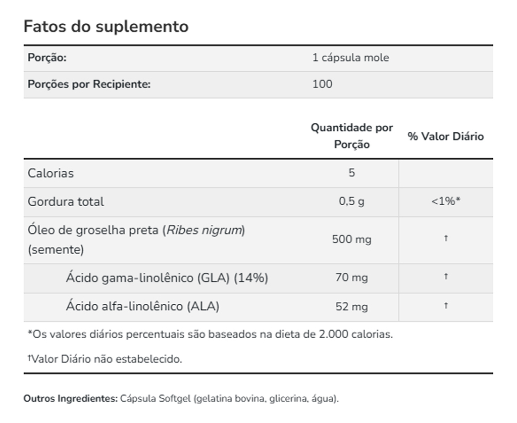 Óleo Groselha Preta 500mg Now Foods 100 Softgl Importado - Imagem 4