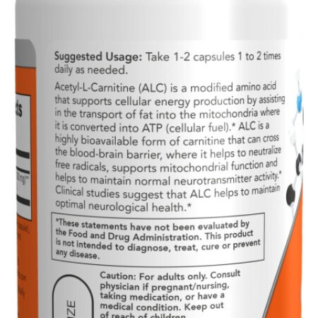 Acetil (l-carnitina) 500mg Now 50 Cápsulas - Imagem 5