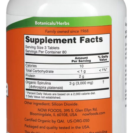 Spirulina 1000 Mg Now Foods 240 Tablets Importado 3un - Imagem 3