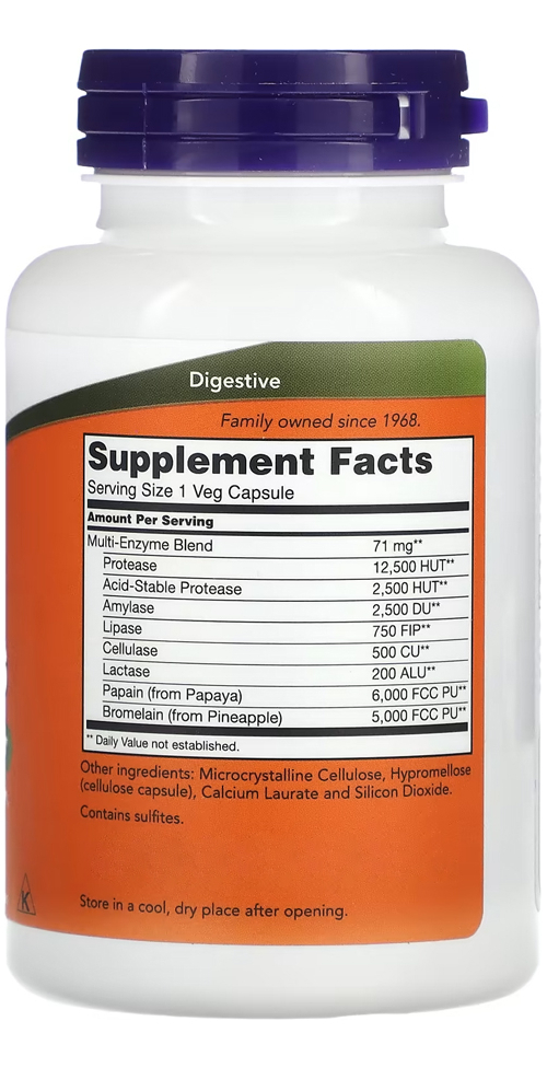 Enzimas Digestivas Now Foods Plant Enzymes 120 Veg Caps - Imagem 2