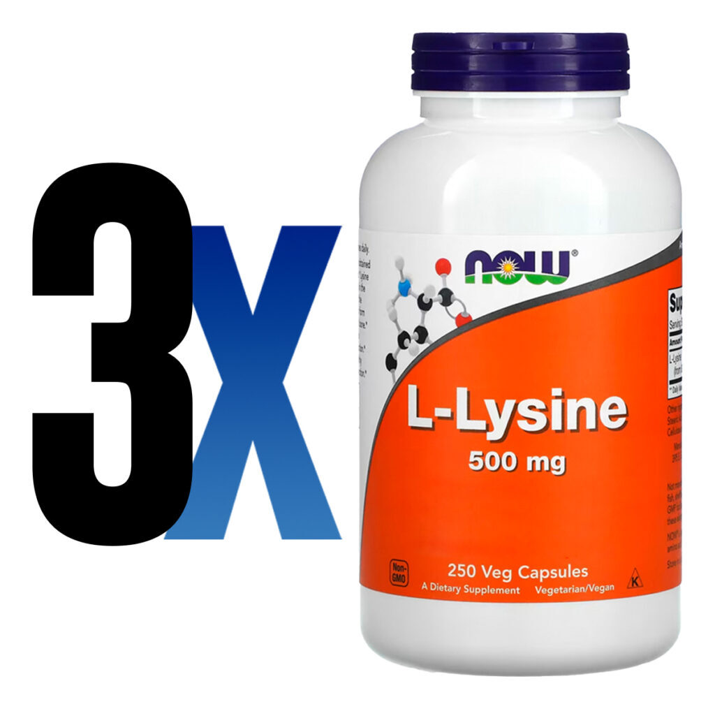 L-lisina 500mg Now Foods L-lysine 250 Veg Caps Importado 3un - Imagem 2