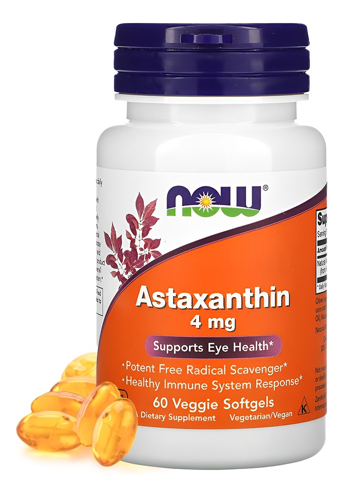 Astaxantina 4mg Now Foods 60vegs Softgel Importado Eua/usa