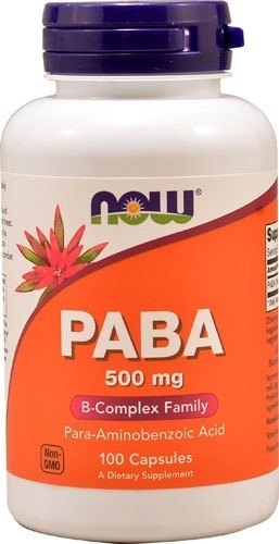 Now Foods Paba 500 Mg 100 Capsules Importado Eua