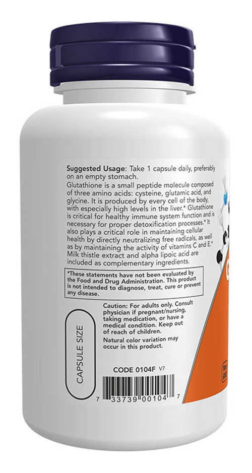 Glutationa 500mg Now Foods Glutathione 60 Veg Caps 4un - Imagem 5