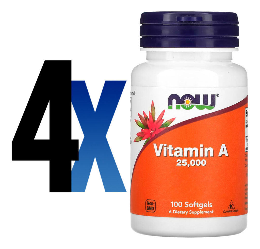 Vitamina A 7.500mcg Now Foods 100 Softgels Importado 4un - Imagem 2