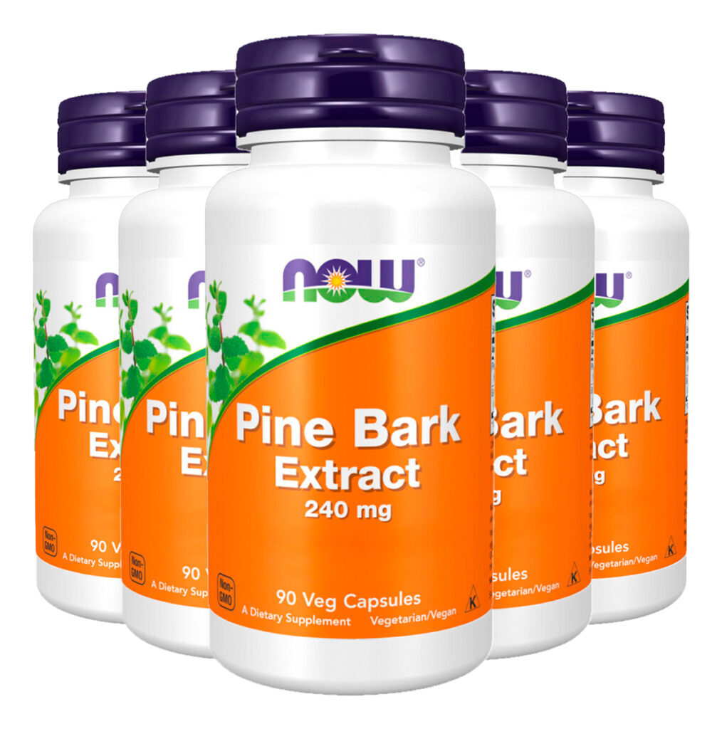 Extrato Casca Pinheiro 240mg Now Foods 90cáps Importado 5un