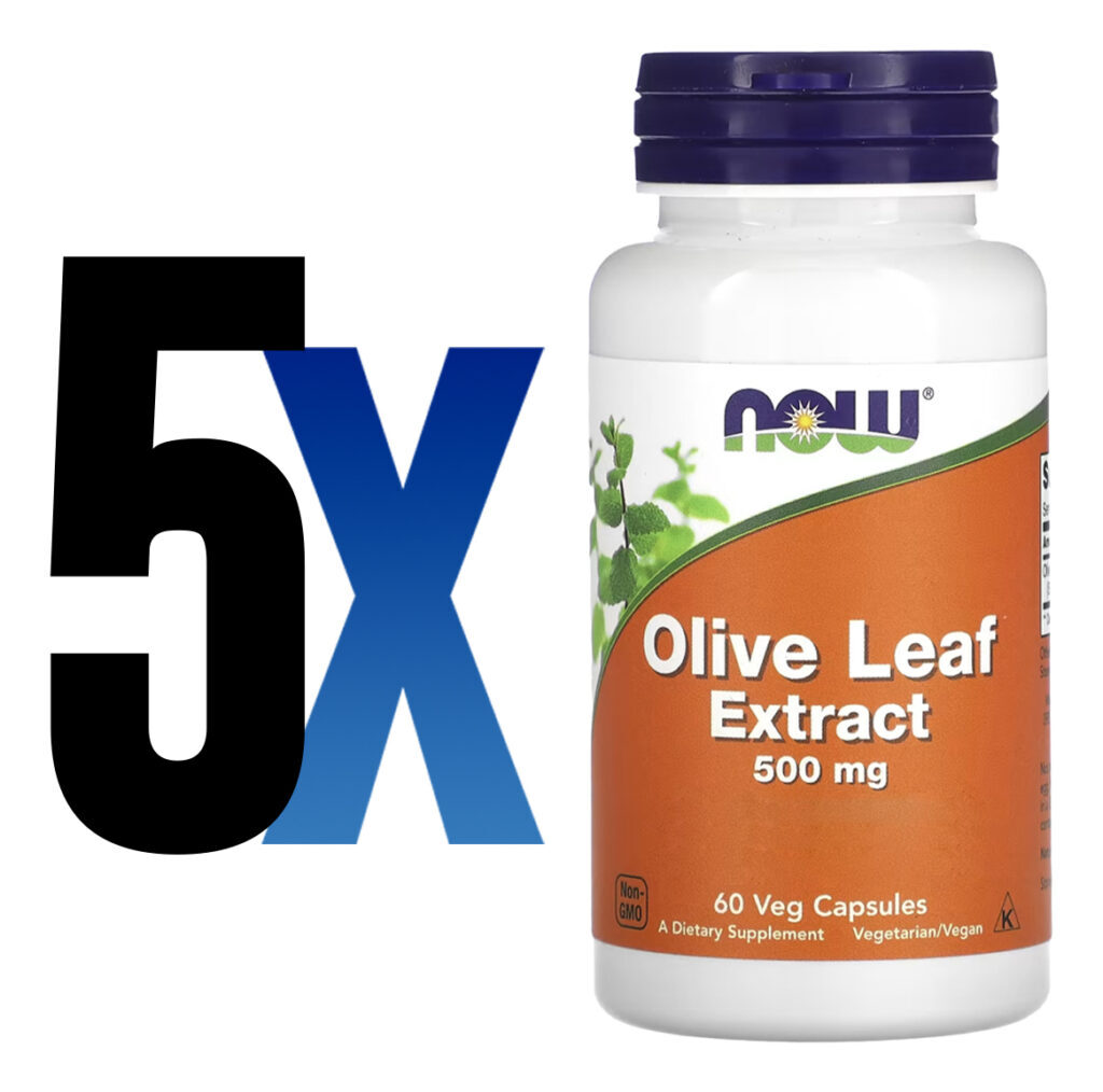 Extrato Folha De Olive 500mg Now Foods 60 Cáps Importado 5un - Imagem 2