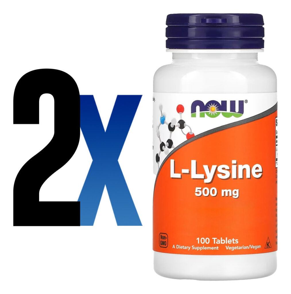L-lisina 500 Mg 100 Tablets Importado 2un Now Foods - Imagem 2