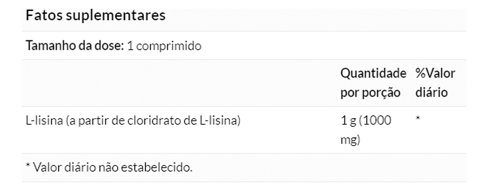 L-lysine Now Foods 1000mg L-lisina 250 Tabs Importado 4un - Imagem 5