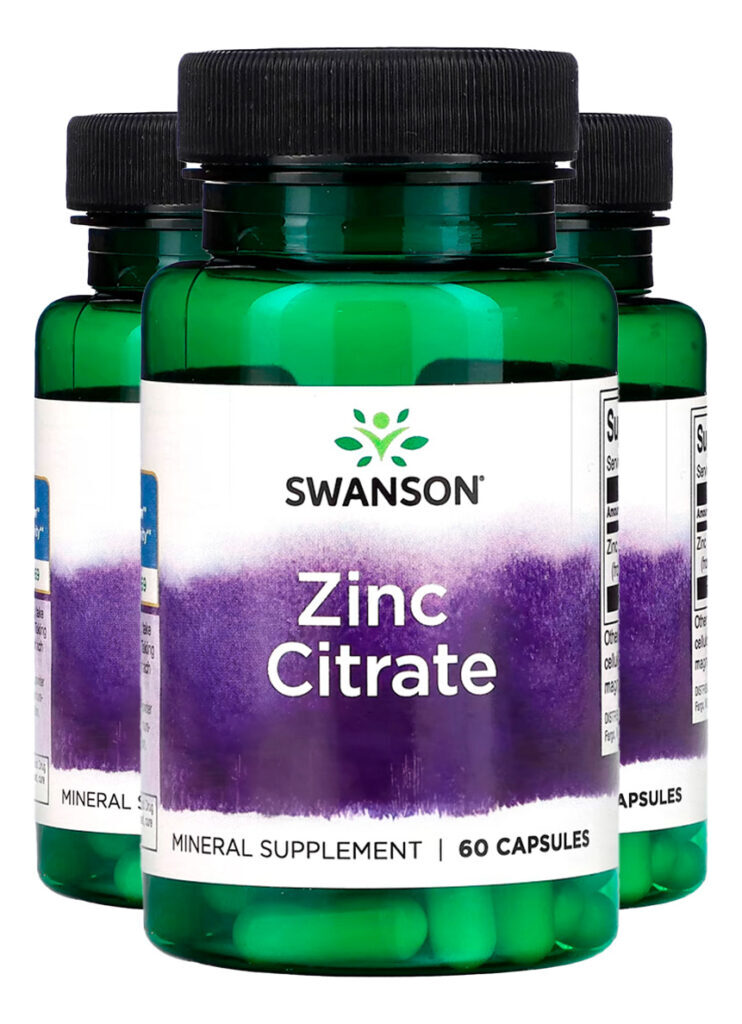 Citrato De Zinco 30 Mg Swanson 60 Capsulas Importado 3un