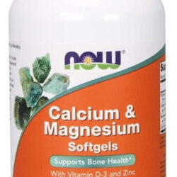 Cálcio E Magnésio Com Vitamina D3 E Zinco 120 Softgels Sem Sabor Now Foods