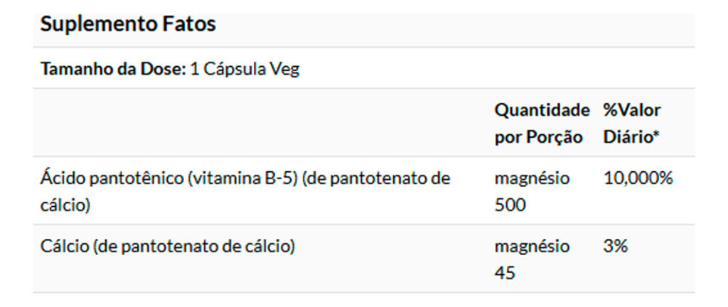 Ácido Pantotênico 500mg Vitamina Complexo B 100cap Now Foods Sabor N/a - Imagem 2