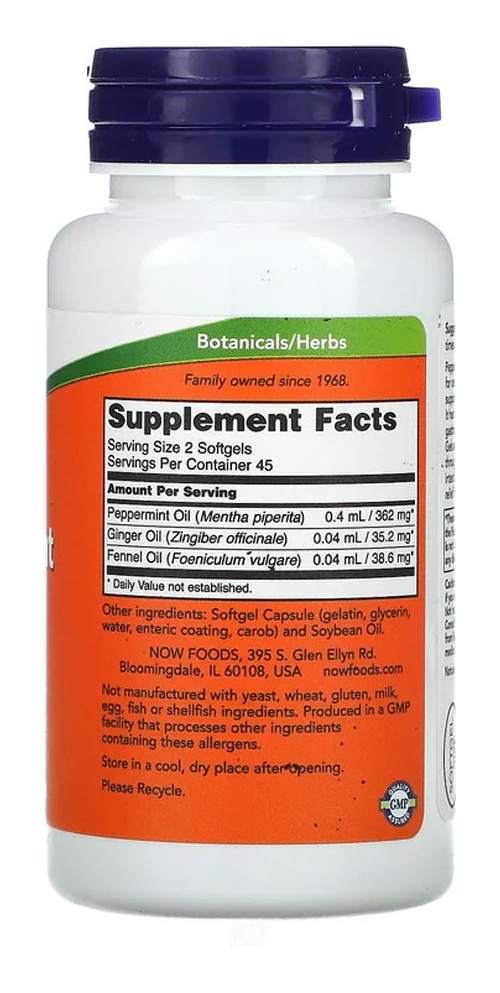 Géis De Hortelã Pimenta Now Foods Peppermint Gels 90softgels - Imagem 2