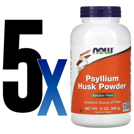 Pó De Casca De Psyllium 340g Now Foods Psyllium 5un - Imagem 2