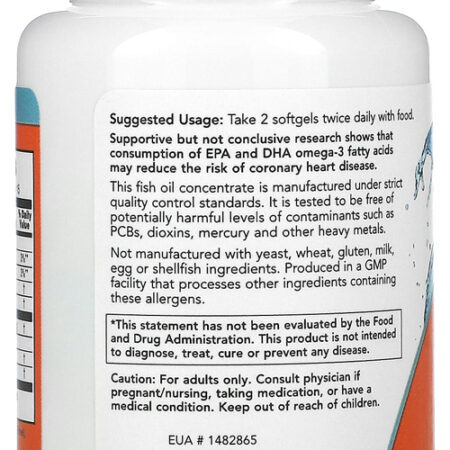 Ômega-3 Molecularmente Destilados Now Foods 30softgels 2un - Imagem 5