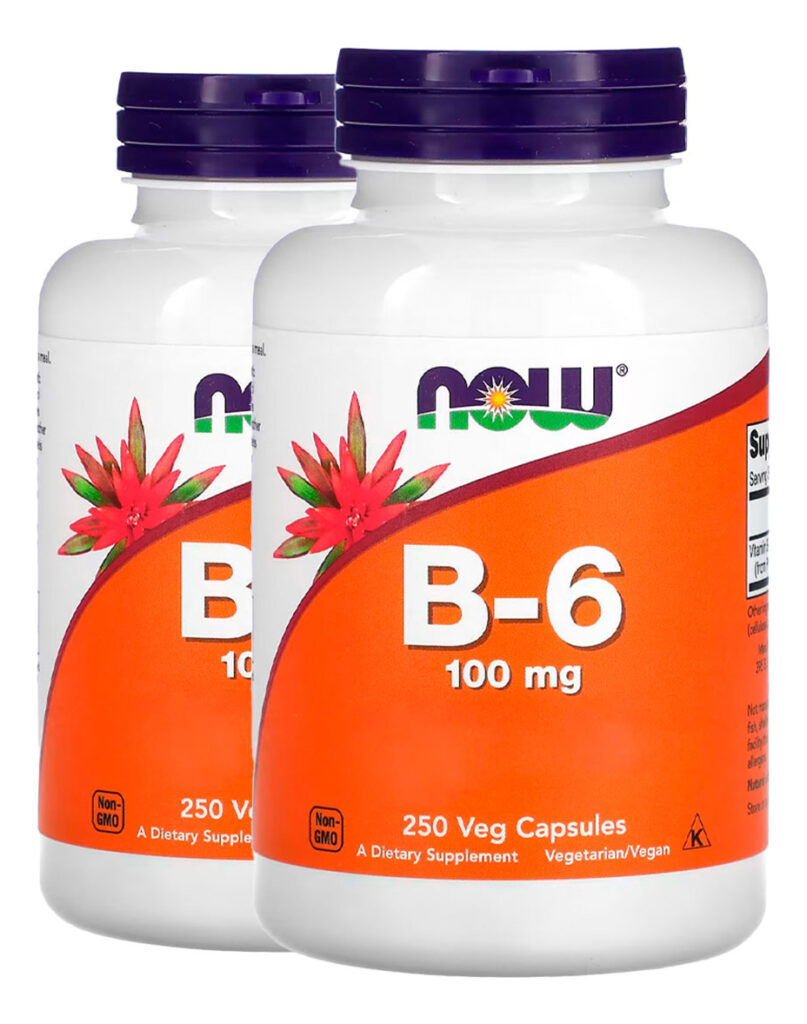 Vitamina B-6 100mg 250 Cáps Importado 2un Now Foods