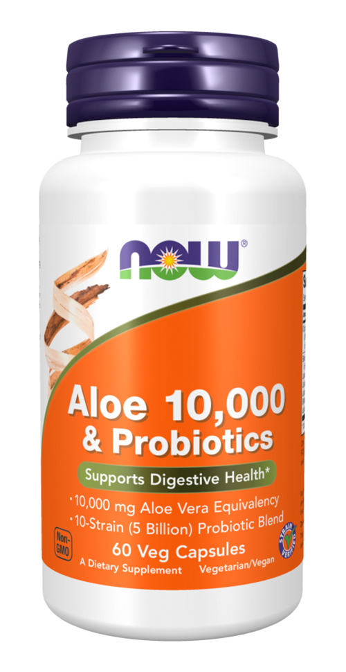 Aloe Vera 10000 E Probióticos Now Foods 60veg Caps Importado