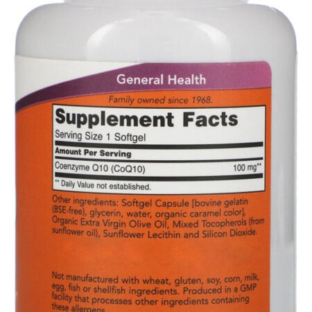 Coenzima Coq10 100mg 150 Softgels Importado 2un Now Foods - Imagem 3