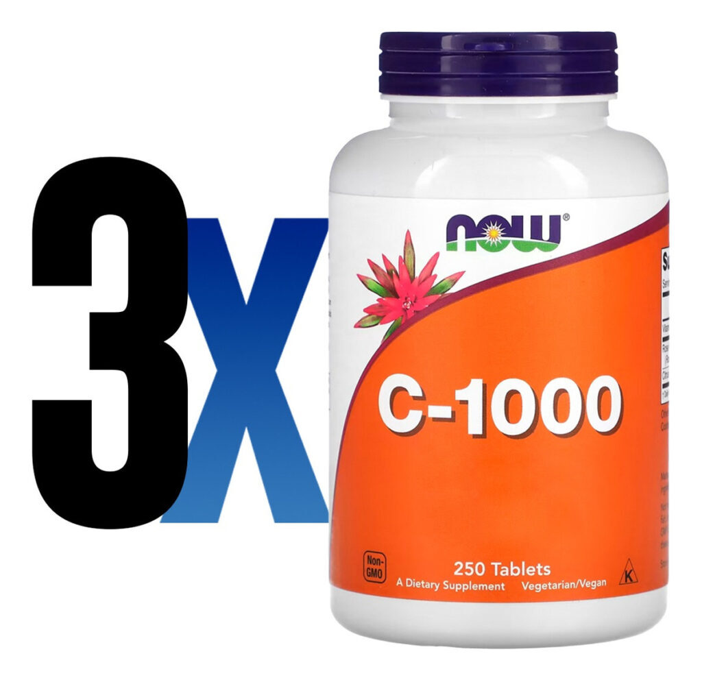 Vitamina C-1000mg 250 Tablets Importado 3un Now Foods - Imagem 2
