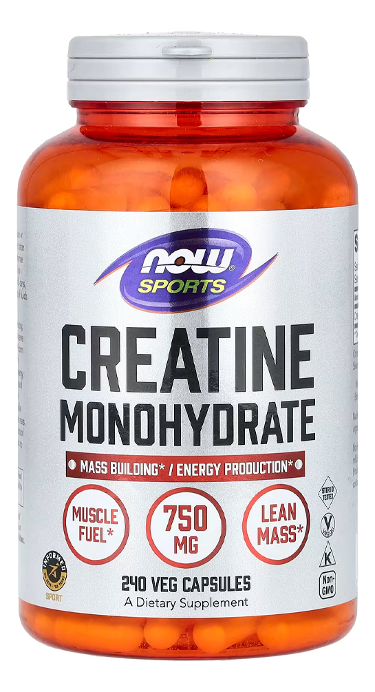 Creatina Monohidratada 750mg Now Foods 240caps Importado