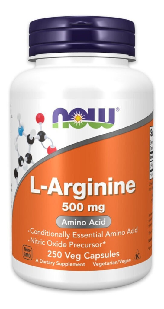 Arginina Now Foods L Arginine Importada Pura 500mg 250 Caps - Imagem 2